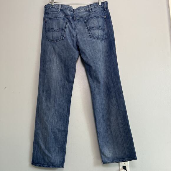 7 For All Mankind Men's Austyn Jeans Sz 40x34 Faded Denim Straight Leg Blue - Picture 13 of 16